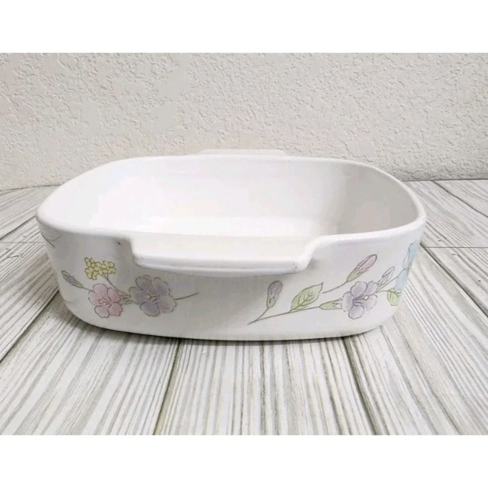 Corning‎ Ware Vintage Pastel Bouquet Pattern 1 Liter A-1-B Casserole Dish No Lid